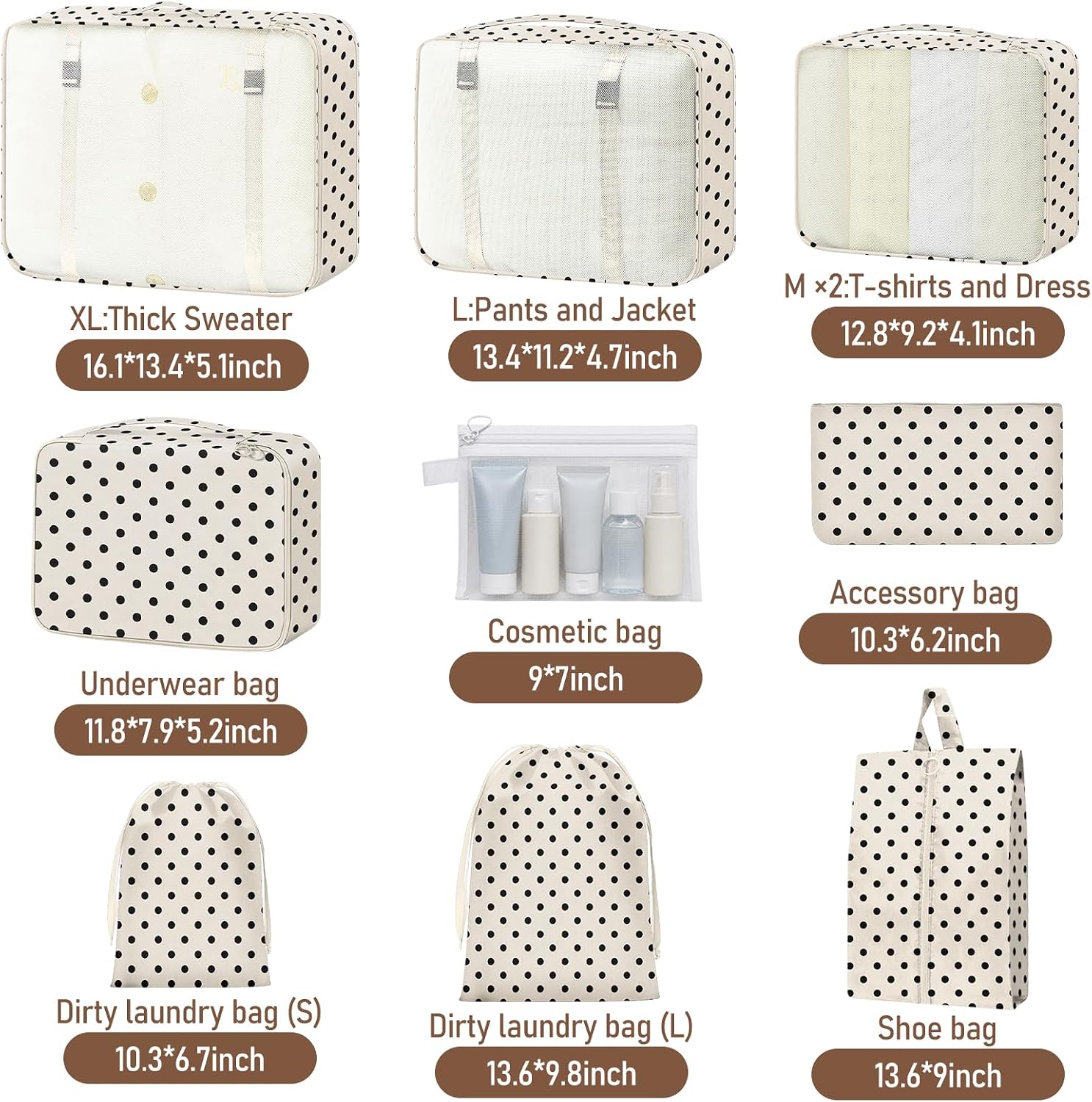 Packing Cubes for Travel 10 Set Luggage Organizer Bags